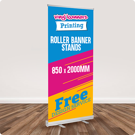 Standing roller banner print